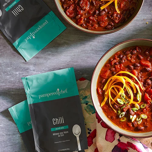 Pampered Chef Gluten-Free Chili Meal Mix - A flavorful, easy-to-make chili option that’s perfect for gluten-sensitive individuals looking for a quick, hearty meal.